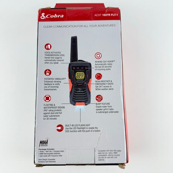 Cobra Rugged Outdoor Two-Way Radio 1 Walkie-Talkie ACXT 1037R FLT-1 37 Miles - Picture 2 of 7